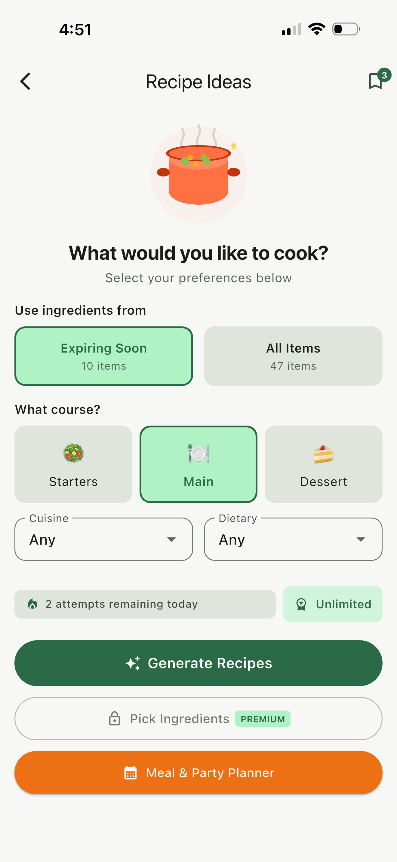 AI Recipe suggestions