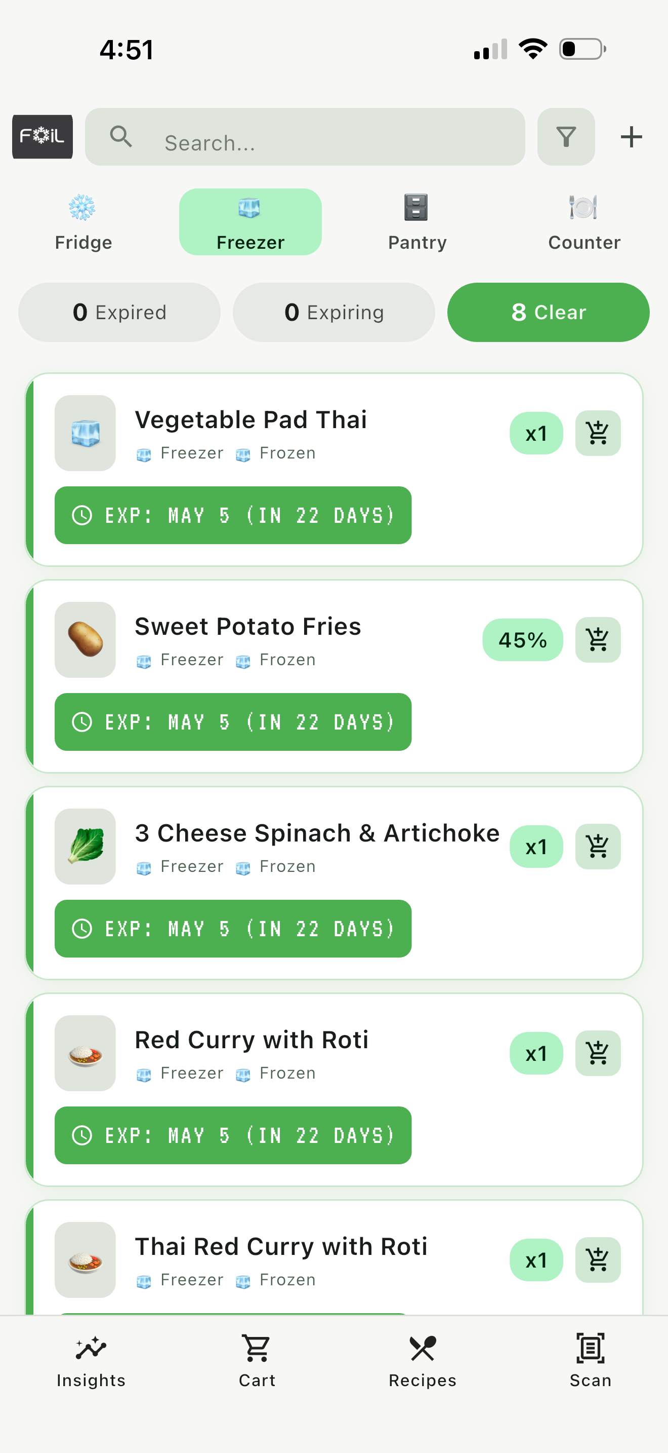 Scanned items review